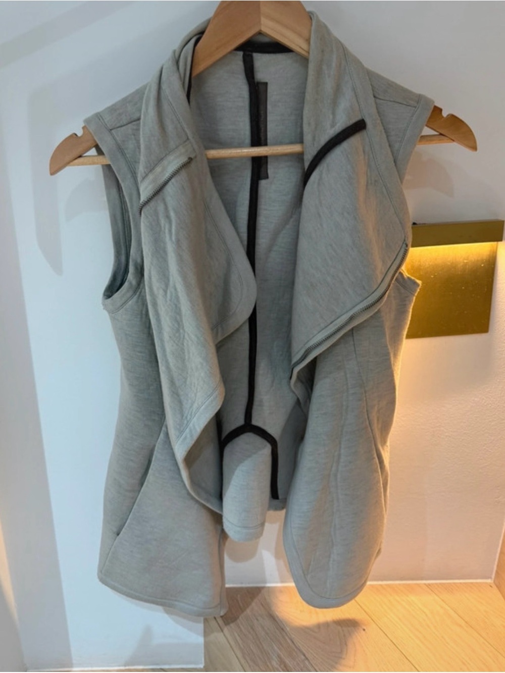 Rick Owen’s Light Gray Sleeveless Draped Vest -